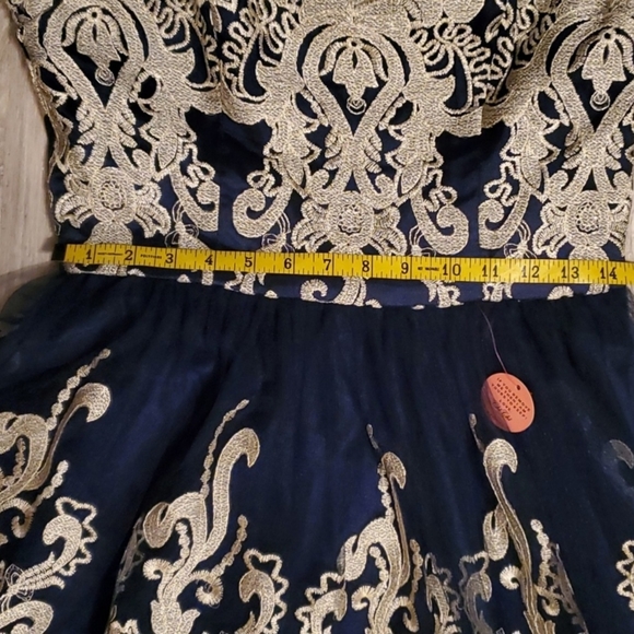 Chi Chi London Yazzy blue metallic lace dress, 8, NWT - Picture 7 of 7